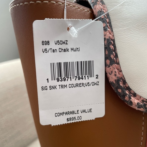 COACH COURIER CARRYALL IN COLORBLOCK LEATHER WITH SNAKESKIN DETAIL - Picture 2 of 16